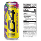 C4 Performance Energy Drink with Zero Sugar, Cosmic Rainbow, 12pk