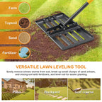 Lawn Leveling Rake, 60 inch 27"x10" Levelawn Tool, Heavy Duty Effort Saving Lawn Level Tool, Stainless Steel Handle Lawn Leveler for Yard Garden Golf Course, Ease Level Soil Sand Dirt Surfaces