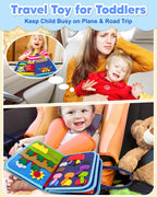 Exorany Busy Board Montessori Toys for Toddler Boy Birthday Gifts, Busy Book Sensory Learning Toys for Toddlers, Toddler Boy Airplane Car Travel Toy Educational Activities