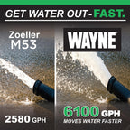WAYNE CDU1000 1 HP Submersible Sump Pump – Cast Iron & Stainless Steel, Integrated Vertical Float Switch, 6,100 GPH, 5-Year Warranty, Assembled in USA