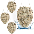 4 Pack Wasp Nest Decoy, Woven Reed Fake Wasp Nest for Outdoor Decor