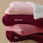 Bedsure GentleSoft Sherpa Fleece Throw Blanket for Couch, Non-Heated, Thick and Warm Throw for Girls and Women, Soft Fuzzy Plush Blanket for Winter, Red, 50x60 Inches
