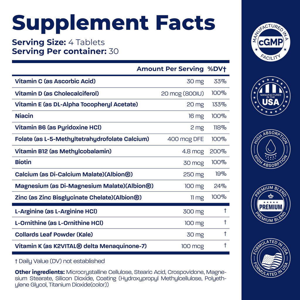 BONE SCIENCE Primeheight Bone & Growth Support with Calcium, Vitamin D3, K2, Magnesium, Zinc - Nutrient-Based Vegan Immune Formula, Non-GMO, 120 Tablets