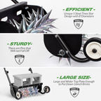 Suchtale 18-Inch Push Spike Aerator, Heavy Duty Rolling Lawn Aerator, Rotary Spike Lawn Aerator, Manual Aeration Equipment with Steel Handle, Suitable for Lawns, Garden, and Yard Grass Aeration