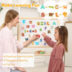 Magnetic Letters, 26 Animal Alphabet Magnets, Fun Preschool Learning Toy, Large Fridge Magnets for Spelling Games, Ideal Educational Gift for Toddlers (Uppercase Letter+Numbers)