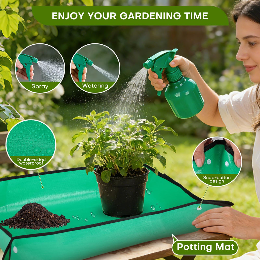 62-Piece Heavy-Duty Garden Tool Set, Complete Garden Tool Kit with Stainless Steel Shovel, Repotting Mat, Pruning Shear&Durable Gardening Tool Bag, Gardening Gift Set—Ideal Gift for Women/Men/Beginner