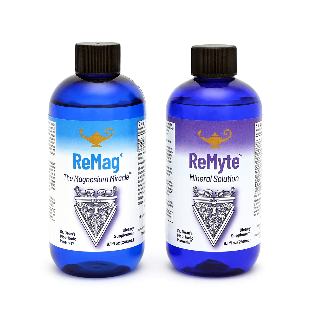 RnA ReSet ReMag & ReMyte – Liquid Magnesium and Multi-Mineral Supplement Bundle, 8.1 Fl Oz Each (2-Pack) NSF Certified