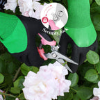 4 Packs Garden Pruning Shears Stainless Steel Blades Handheld Pruners Set with Gardening Gloves(Pink)