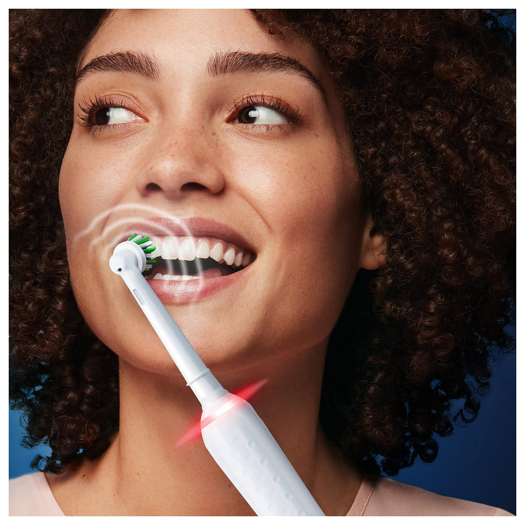 GROKIE Oral-B Pro 3-3000 - Cross Action White Electric Toothbrush, 1 Handle with Visible Pressure Sensor, 1 Toothbrush Head, Designed by Braun