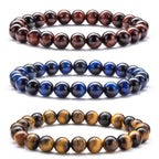 Hamoery Men Women 8mm Natural Stone Lava Rock Diffuser Bracelet