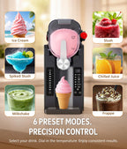 BKPPM Slushie Machine: No Ice Needed Slushy Machine for Home, 6 Preset, Real-Time Temp Display, Auto-Clean | Frozen Margaritas, Cocktails, Frappés, Ice Cream, Smoothies, Milkshakes,Summer Parties