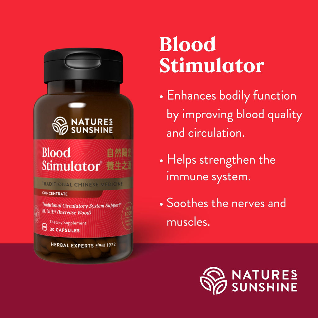 Nature's Sunshine Blood Stimulator TCM Concentrate, 30 Capsules | Contains 18 Chinese Herbs That Support Blood, Liver, Glands, and Circulation
