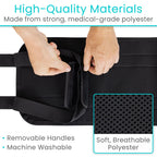 Vive Standard Transfer Sling (31.5 Inch) - Gait Belt for Elderly & Disabled - Patient Lifting Aid for Seniors & Injured - Bed & Wheelchair Transfer for Home Use (Black)