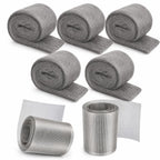 WizCave Steel Wool Bulk - 5 Pack 2.75 in x 11.5 Ft Steel Wools & 2 Pack 5 in x 15 Ft Stainless Wire Mesh, Mouse Hole Filler for House & Garden, Fine SteelWool for Polishing Chrome, Glass