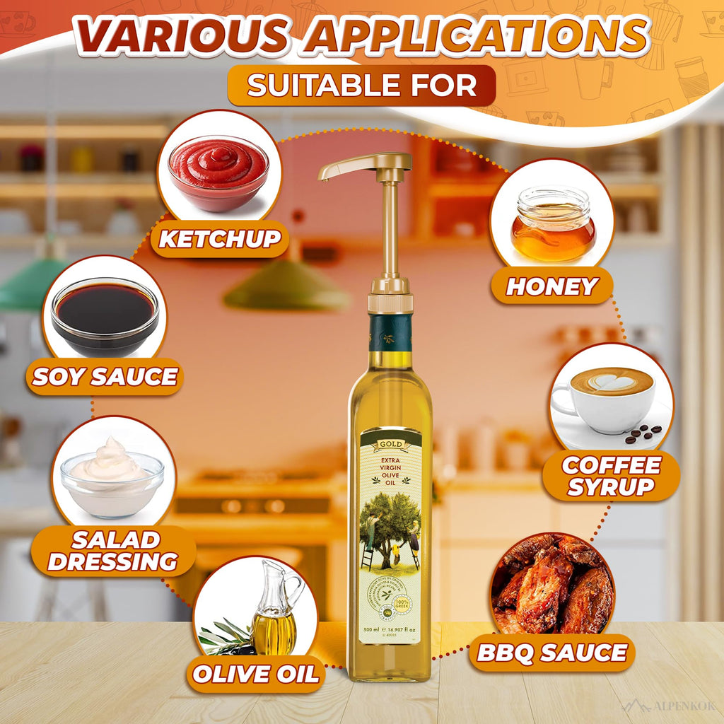 ALPENKOK 4 Pcs Coffee Syrup Dispenser Pump, Compatible with Torani & Skinny