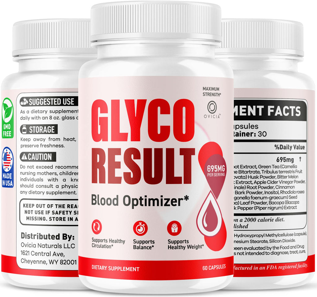 (2 Pack) Glyco Result Capsules - Official GlycoResult Pills Advanced Support for Maximum Strength, All Natural Ingredients Premium Vitamins for Overal Health & Wellness, 120 Capsules for 2 Months