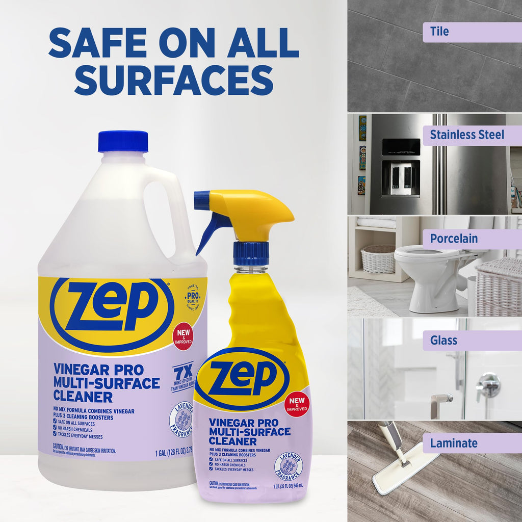 Zep All-Purpose Cleaner with Vinegar Added - 32 Ounces (Case of 4) R48432 - Industrial Grade Cleaner…