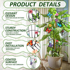 LEIFIDE 2 Pcs Butterfly Trellis for Climbing Plants Indoor 33in Small Climbing Outdoor Plant Potted Supports Expandable Metal Heavy-duty Rustproof Trellis for Monstera Bamboo Pothos Pot Vegetable Rose