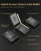 2026 Wallet for Men - RFID Blocking Slim Minimalist Wallet, Carbon Fiber