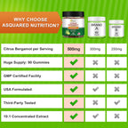 aSquared Nutrition Citrus Bergamot Gummies - Citrus Bergamot Extract Supplement 500mg Per Serving - Pure Gummy Alternative to Capsules & Pills