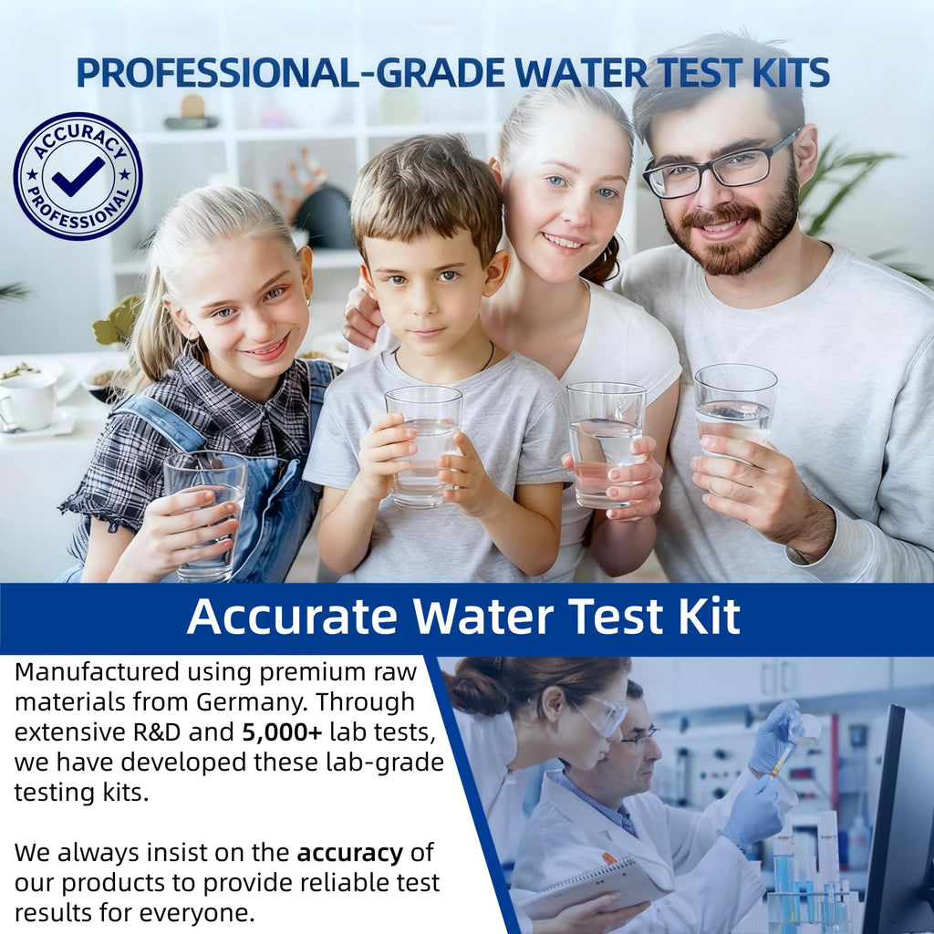 HYCHEK 21 in 1 Accurate Drinking Water Testing Kits, 145 Strips + 4 Bacteria Tests, Well and Tap Water Test Kit, Home Test Strips for Lead, Fluoride, Chlorine, Hardness, pH, Iron, Copper, and More