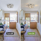 piano7797 13 inch Brushed Nickel Flush Mount Ceiling Light Fixtures,3-Light Modern Hallway Light Fixtures Ceiling, Brushed Nickel Light Fixture Ceiling Mount for Farmhouse,Kitchen, Bedroom 2 Pack