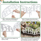 BiuBiubulu 22ft White Garden Edging Border 19 Panels Plastic Landscape with 57 Anchoring Spikes Decorative Lawn Barrier Fence Liner for Flower Bed Yard
