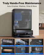 ECOVACS DEEBOT T90 PRO OMNI Robot Vacuum and Mop, 30,000Pa Suction, Instant Self-Cleaning OZMO Roller Mop, TruEdge Deep Edge Cleaning, ZeroTangle, Hot Water Wash & 145°F Air Dry, AI Obstacle Avoidance
