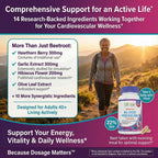 ULTALIFE Blood Pressure Supplements - Advanced Blood Pressure Supplement Complex - Hawthorn Berry, Hibiscus, Garlic, Forskolin - 14 Vitamins & Herbs, 30 Day Supply in Veggie Capsules