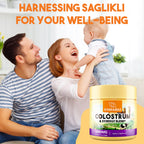 Saglikli Colostrum Powder Supplement 5,000 mg, Grass-Fed Bovine Colostrum with Prebiotics, Probiotics, Lactoferrin & PRP, 30 Servings