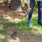 Rake for Leaves, Small Leaf Rake for Garden, 70-inch Adjustable Metal Rakes-Tool with 11 Steel Tines for Gardening, Yard, Shrub, Flower Beds, Lawns