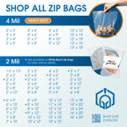 Spartan Industrial - 200 Count - 4” X 6” (4 Mil Heavy Duty) Thick Clear Plastic Reclosable Zip Poly Bags with Resealable Lock Seal Zipper - Durable
