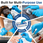 Schneider Mdeical Nitrile Exam Gloves, 4 mil, Powder-Free, Latex-Free, Non-Sterile Disposable Gloves for Medical Exams, Cleaning and Food Prep, Blue, 100 Count, Medium