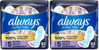 Always Ultra Thin Overnight Pads, Size 5, Extra Heavy Overnight, Unscented, 92 Count (4 Packs of 46)