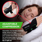 MUELLER Sports Medicine Green Fitted Wrist Brace for Men and Women, Wrist Pain Relief Support, Ideal for Carpal Tunnel, Tendonitis, Arthritis, Left Hand, Black, Small/Medium