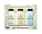 Hempz Healthy Hydration Triple Moisture, Age Defying, & Original (2.25 Oz, 3-Pack) Body Moisturizing Lotion Gift Set – Mini Scented Travel Cream Skin Care for Women & Men, Made with Shea Butter