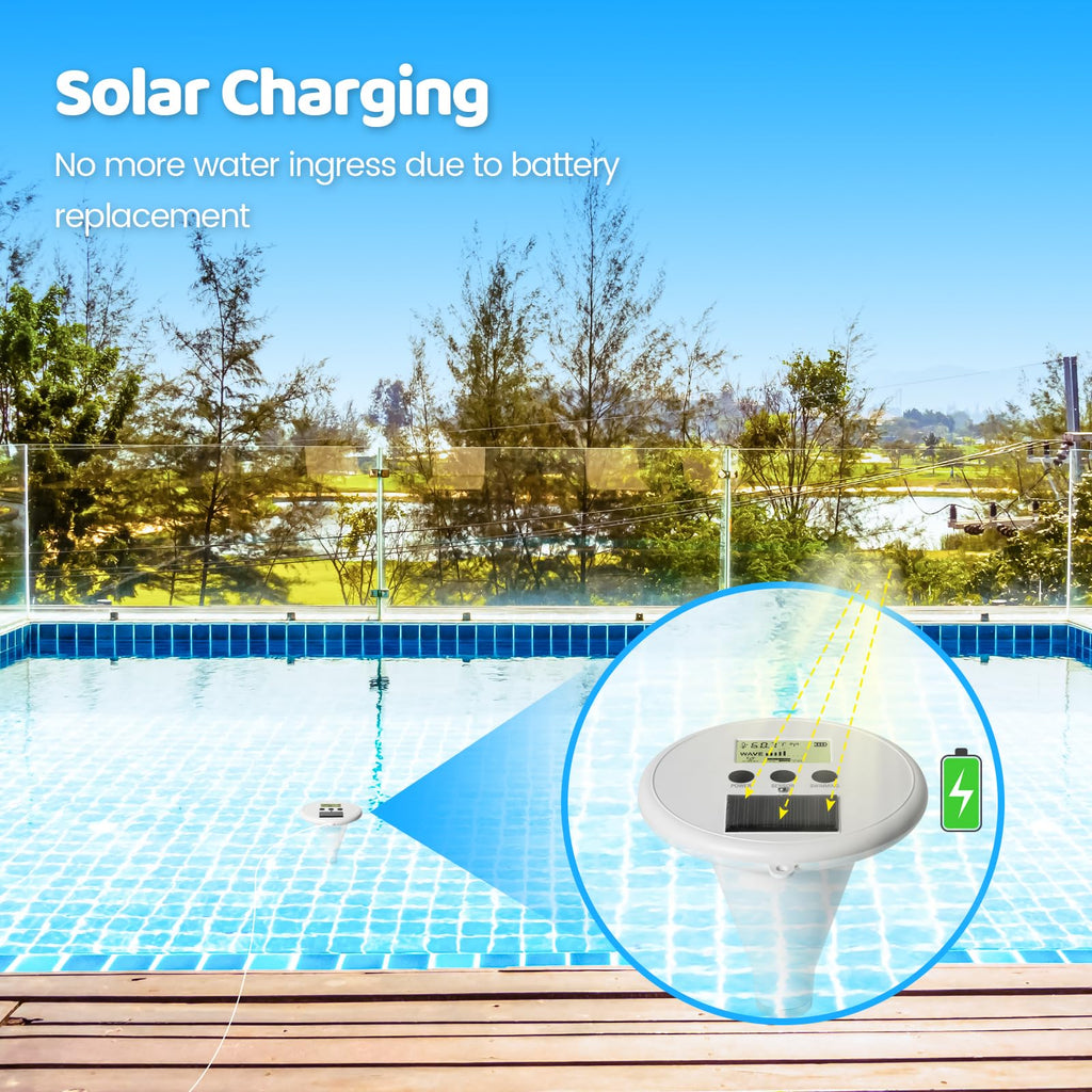 WiFi Pool Alarm, Zuomeng Solar Wave Pool Alarm with Optimal Sensitivity, Remote Control by App, Dual Alarming via Device & App, Offering Extra Protection for Your Child and Pet