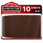 Felt Furniture Pads X-PROTECTOR - 10 Pack Premium 8”x6” Heavy Duty 1/5” Felt Sheets! Cut Furniture Felt Pads for Furniture Feet You Need – Best Furniture Pads for Hardwood Floors! Brown
