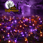 Joomer Orange Purple Halloween Solar Lights, 2Pack Total 144FT 400LED
