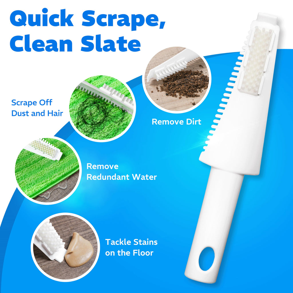 Befanty 3 Pack Reusable Microfiber Mop Pads, Compatible with Swiffer PowerMop and Bona Mop, Machine Washable Cloths, Scraper Included, Refills for All Floor Cleaning, Wet Dry - 16"- 18"