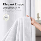 Dynamene Waffle Shower Curtain 256 GSM Heavy Duty Fabric 72"x72" White