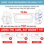 2 PACK Upgraded 240356402 Refrigerator Door Bin Replacement for Frigi.daire Refrigerator Door Shelf Parts LFSS2612TF0 LFSS2612TE0 FFSS2615TE0 Door Shelf Shelves By AMI PARTS (Length 15.38")