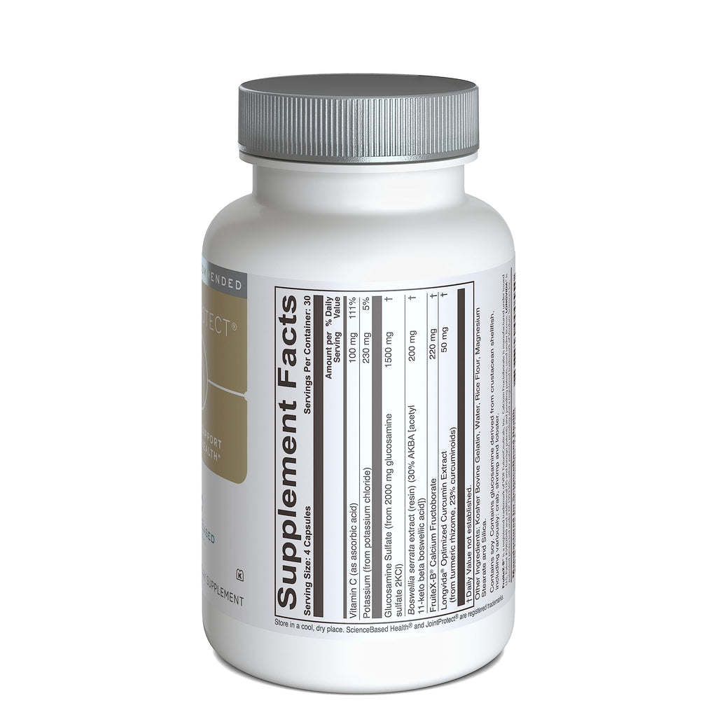 ScienceBased Health JointProtect – Advanced Joint Support with Glucosamine Sulfate, Boswellia (30% AKBA), Longvida Curcumin, FruiteX-B, & Vitamin C – for Flexibility & Cartilage Health – 120 Capsules