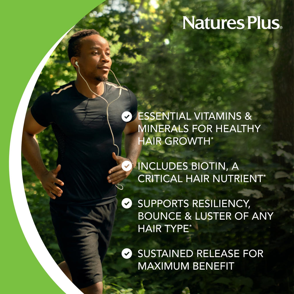 NaturesPlus Ultra Hair - 60 Sustained Release Tablets - Supports Healthy Hair Growth - for Men & Women - Gluten Free - 30 Total Servings