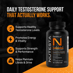 Nutesta Men's Support Supplement - Ashwagandha, Zinc, Boron, Tongkat Ali Root, Stinging Nettle, Black Pepper & Shilajit Gum - 60 Capsules