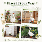 GIGALUMI 19" Porch Goose Statue, Durable Resin Garden Decor Hand-Painted