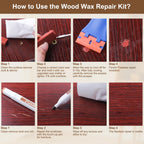 Laminate Wood Floor Repair Kit, Wax Melting Tool with Display, Hard Wax Filler, Marker Pen, Furniture and Countertop Repair Set,Blue