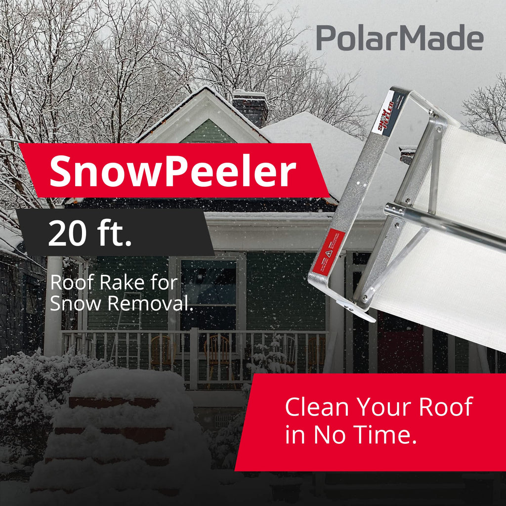 SNOWPEELER Classic Roof Rake for Snow Removal - 20 ft. Snow Removal Tool - Snow Rake for House Roof - Snow Roof Rake - Telescopic Heavy Duty Snow Shovel for Rooftop