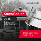SNOWPEELER Classic Roof Rake for Snow Removal - 20 ft. Snow Removal Tool - Snow Rake for House Roof - Snow Roof Rake - Telescopic Heavy Duty Snow Shovel for Rooftop