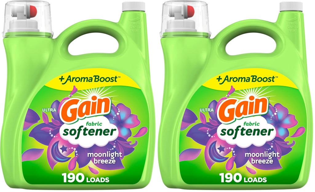 Gain Liquid Fabric Softener, Moonlight Breeze | 190 Loads | 140 fl oz | Pack of 2